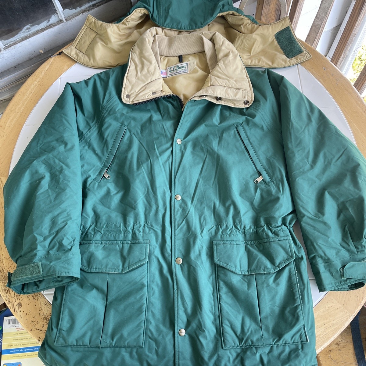 Vintage LL Bean Maine Warden Parka Jacket Green Mens L GoreTex