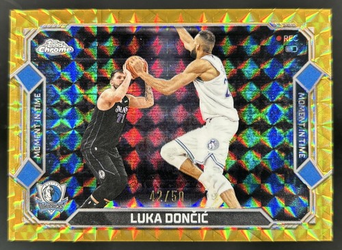 2025-26 Topps Chrome Update Luka Doncic Moment In Time Gold Geometric #/50
