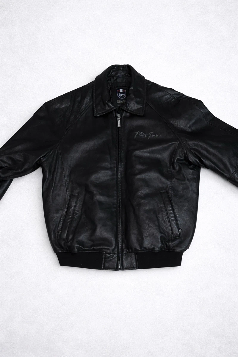 Phat Farm Leather Outer Shell Black Coats, Jackets & Vests for Men