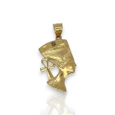 Egyptian "Nefertiti" Pendant - 14K Yellow Gold