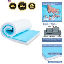 Upholstery Foam, 72" x 24" x 1" High Density Gel Memory Foam Padding Couch Cu...