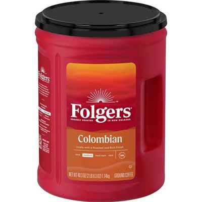 Folgers 100% Medium Roast Ground Colombian Coffee (40.3 oz.) 380 cup NEW!
