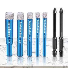 7 Pcs Diamond Drill Bits Set, Versatile Tile Drill Bits for Ceramic Glass Porcel