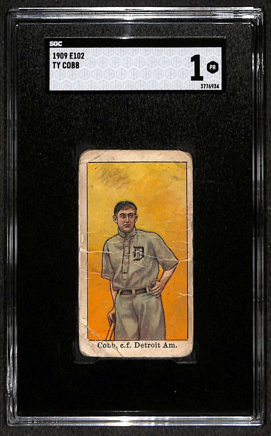 1909 E102 Set of 25 #4 Ty Cobb HOF  SGC 1 POOR C97407