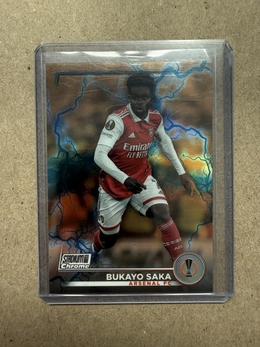 2023 Topps Stadium Club Chrome # /10 Bukayo Saka Arsenal Gold Electric Jersey #7