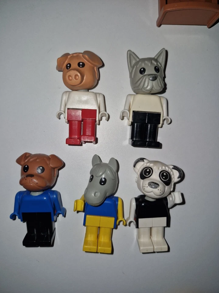 ❤️💛Lego  fabuland 5 Figurines + Accessoires  Vintage Tbe - Photo 2/2