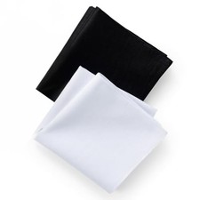 Pcs Silk-Like Handkerchief Set, Formal Pocket Squares 20x20 Inch 2 White/Black