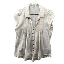 Joie Cotton Silk Pintuck Blouse Women S Beige...