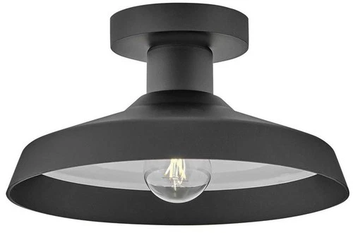 Hinkley Forge 12" Wide Composite Black Outdoor Ceiling Light - Picture 1 of 9