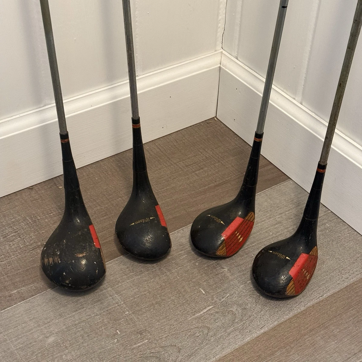 Bâton vintage Wilson #1, #3, #4 bois. Arbres en acier Reg flex