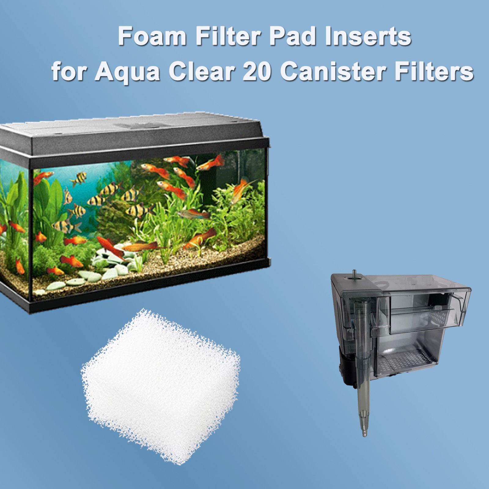 12 x Foam Filter Pads for Aqua Clear 20 Canister Filter Aquarium Bio Sponge