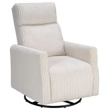 CANMOV Swivel Rocker Chair,Glider Chair for Living Room, Nursery Sofa, Beige