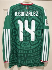 Hormiga Gonzalez #14 Mens MEDIUM Adidas Mexico Home Authentic Player Home Jersey
