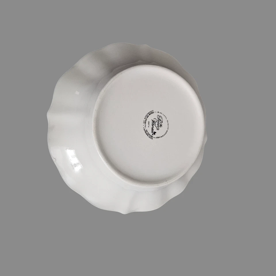 The Pioneer Woman White Bead Trim Soup Cereal Bowls Set of 3 Scalloped China - Image 2 of 3