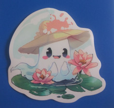 Cute Ghosts With Flowers Sticker 2.25" A 