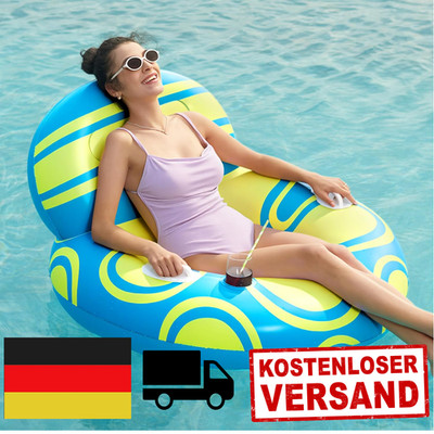 Aufblasbare Pool Float mit Rückenlehne Getränkehalter