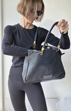 Marc by Marc Jacobs Tote Bag black pebbled leather double handles gold hardware