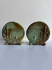 Frankoma pottery cactus prairie green pillow vase desert scene
