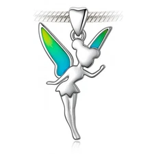Tinkerbell Fairy Pixie Charm Bracelet Bead - 925 Sterling Silver Birthday Gift