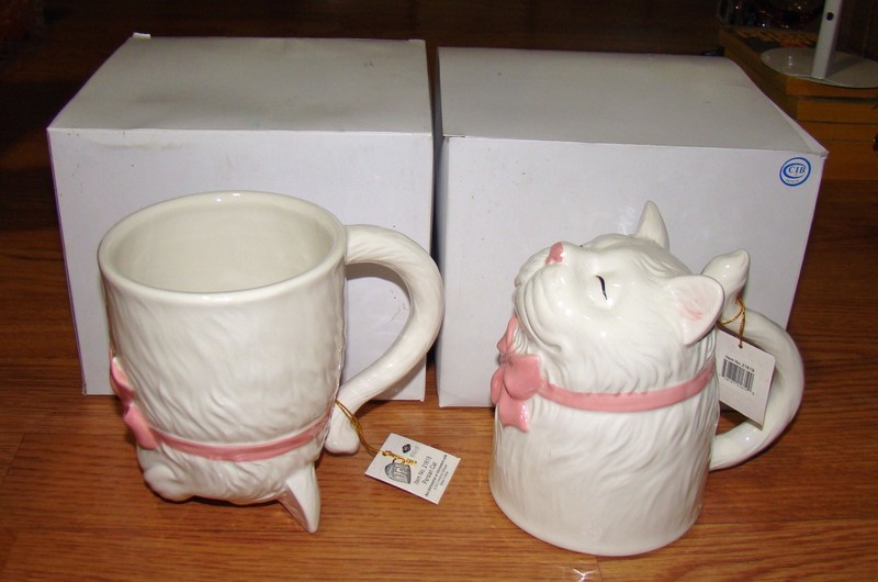 2x Westland Giftware Bottoms Up Collection PERSIAN CAT  12oz Mug (21619) Ceramic