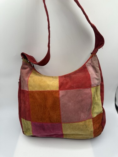 Liza Ganz Multicolor Suede Patchwork Shoulder Handbag