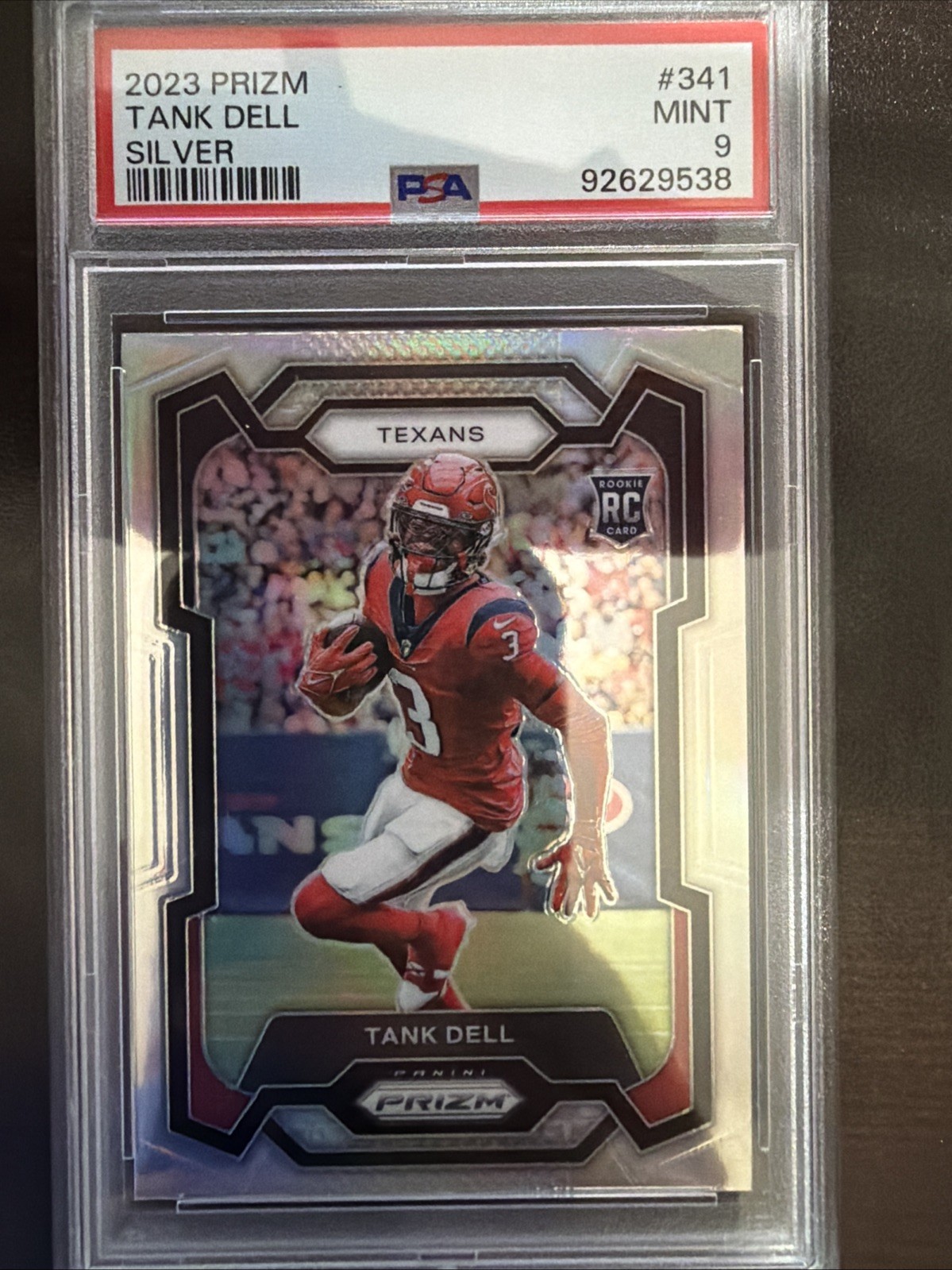 Tank Dell 2023 Panini Prizm Rookie SILVER PRIZM #341 - Houston Texans RC PSA 9