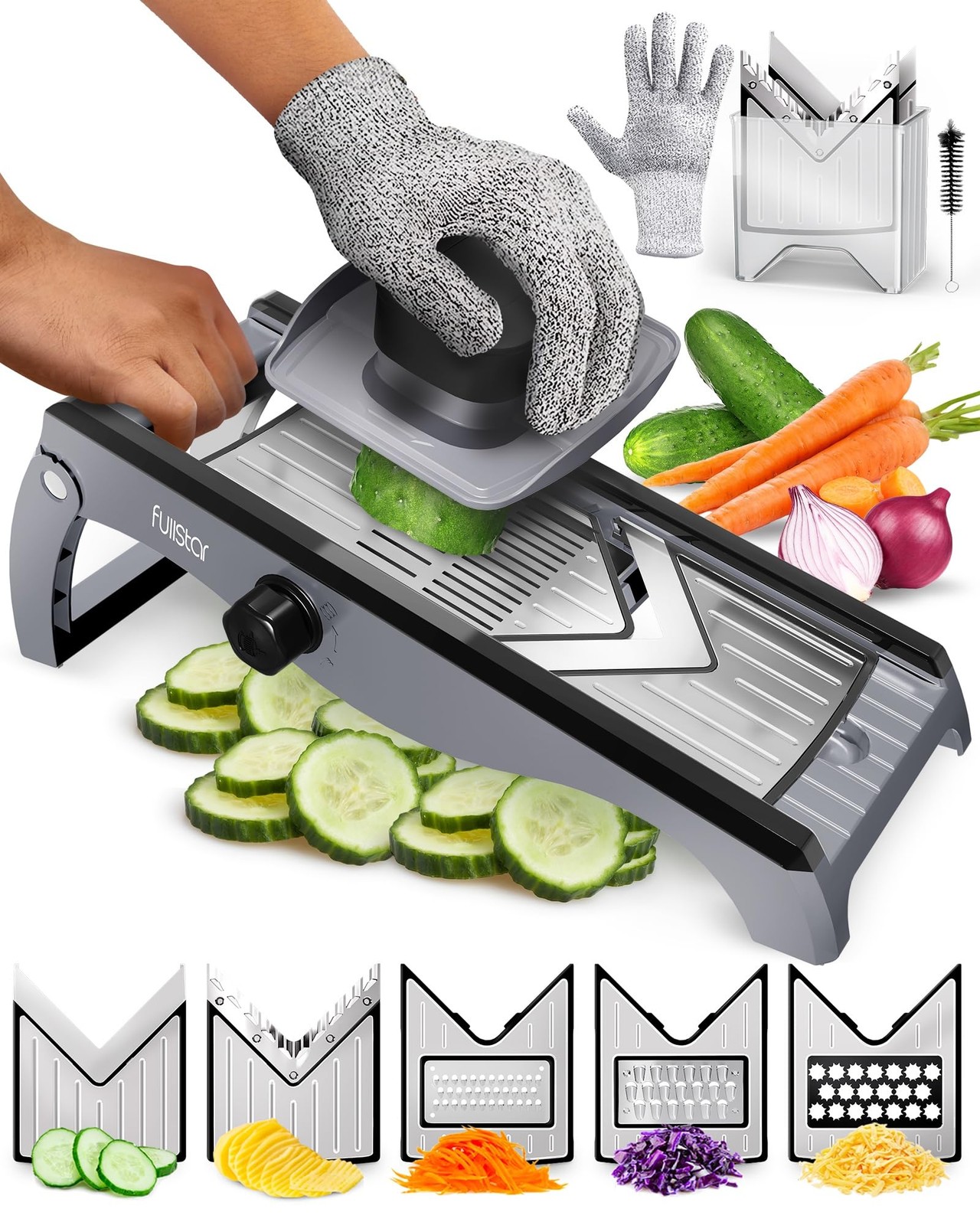 Affettatrice Mandolina 7 in 1 Acciaio Inox Regolabile Professionale