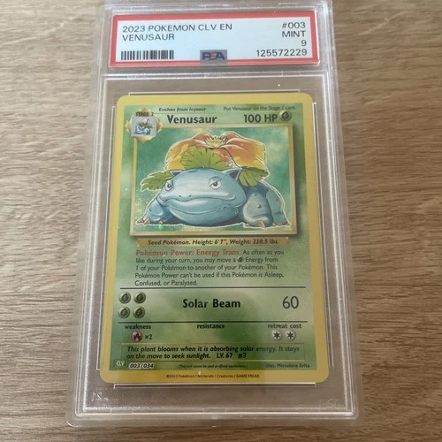 PSA 9 Venusaur 003/034 Classic Collection English Holo Graded Pokemon Card