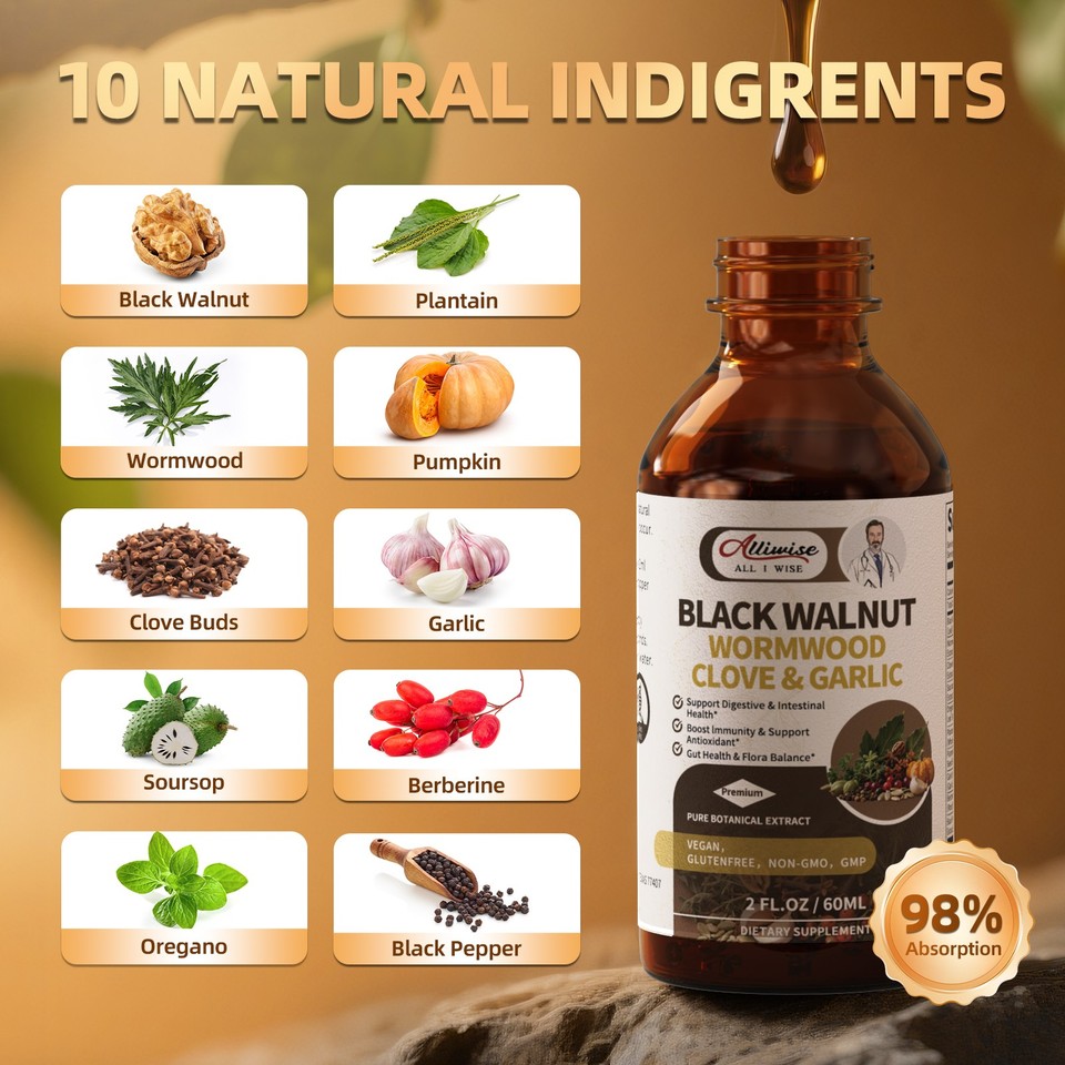 Parasite Nettoyer Teinture/Extract-Wormwood, Noir Noyer Coque, Trèfle, Meilleur - Foto 4