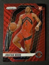 Jonathan Mogbo Rookie Card RC 2024-25 Prizm Basketball Ruby Wave Prizm #260. rookie card picture