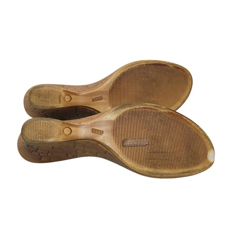 Vintage vegane handgefertigte italienische Keilsandalen Größe 10 aquamarin geknotet offene Zehenpartie Resort - Bild 9 von 11