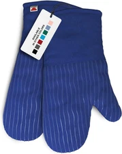 - Silicone Oven Mitts - Dark Royal Blue Set of 2-12.5" - Heat Resistant to 536 F