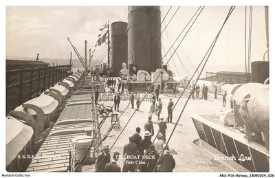 ARSP16-1002-BATEAU - S-S Ile-De-France - The Boat Deck - First Class - Frech L