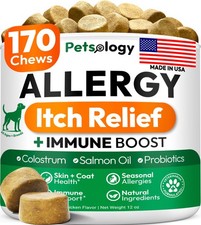 Dog Allergy Relief Chews - 170 Dog Allergy Chews - Itch Relief for Dogs - Omega