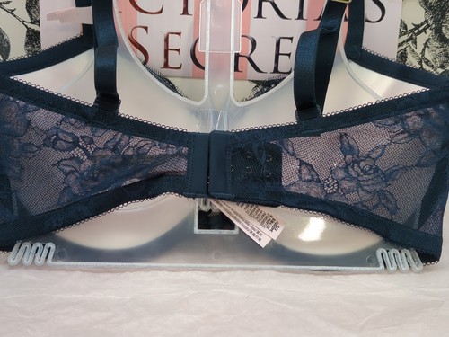 Victoria Secret Very Sexy Rose Lace Underwire Push-Up Bra 34DDD Black (80502) - Picture 6 of 9