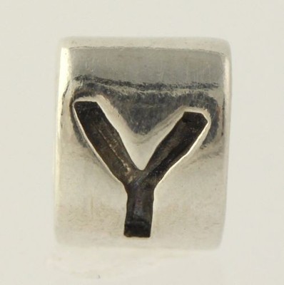 NEW Chamilia Charm - Letter Initial Y Alphabet Retired Sterling Silver 925 Bead