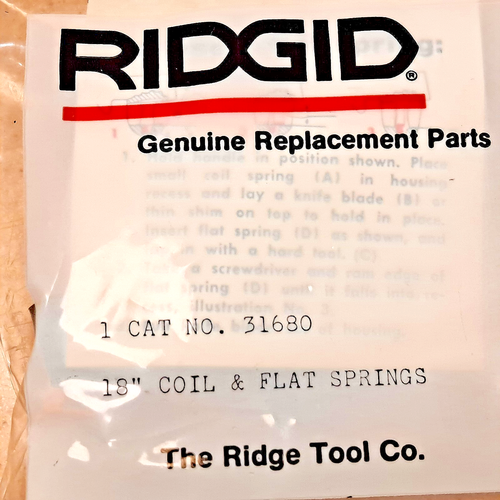 Ridgid 18" Pipe Wrench Replacement Hook Jaw, Coil & Flat Spring FREE SHIPPING - Picture 4 of 6