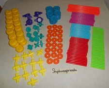 TINKER TOY PLASTIC CONSTRUCTION RODS WHEELS CONNECTORS SET TOYS R US