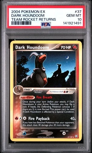 2004 POKEMON EX TEAM ROCKET RETURNS #37 DARK HOUNDOOM PSA 10