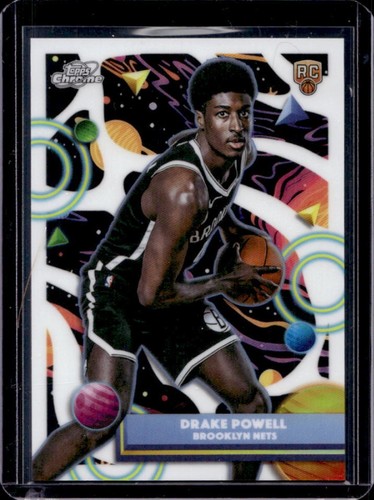 2025-26 Topps Cosmic Chrome Drake Powell RC White Hole Refractor Rookie #61 Nets