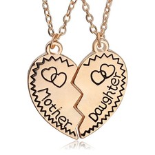 Spl Gifts for Daughter Mom 2pcs Mother Daughter Split Broken Heart Pendant Ne...