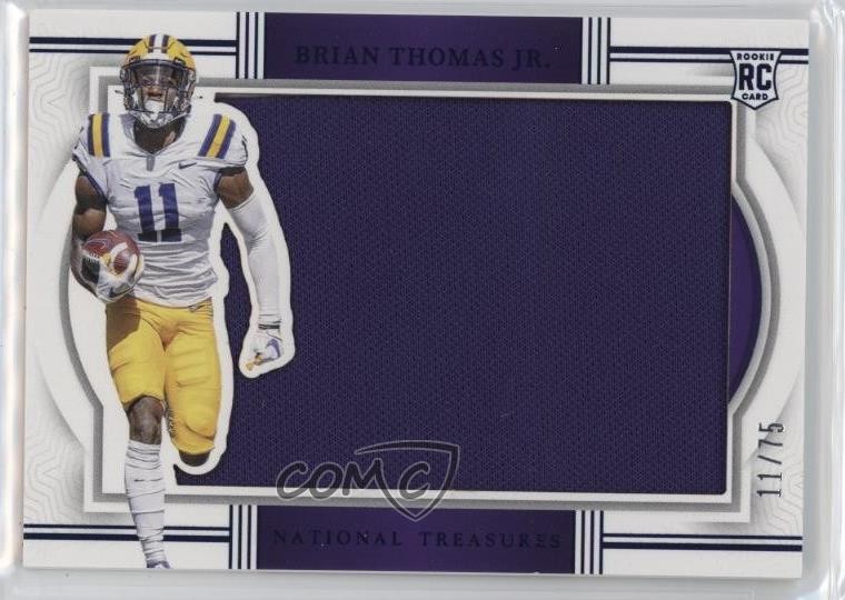 Brian Thomas Panini National Treasures Collegiate Rookie Silhouettes Relics #BTJ Blue