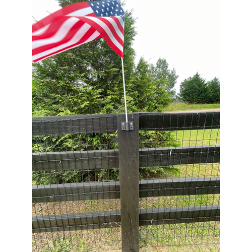 Fencepost Flag Holder in Black, American Flags and black screws incl (pk of 4) - Picture 2 of 6