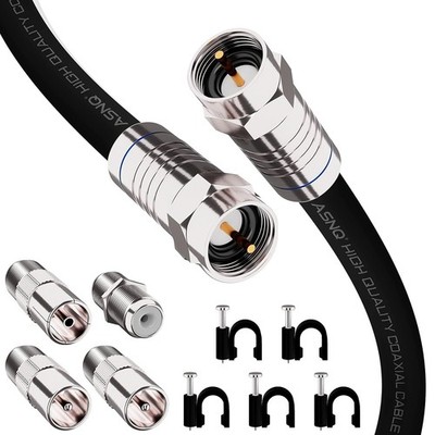 RG6 Coaxial Cable Connector Set 15 m - Extension for Satellite Cable and