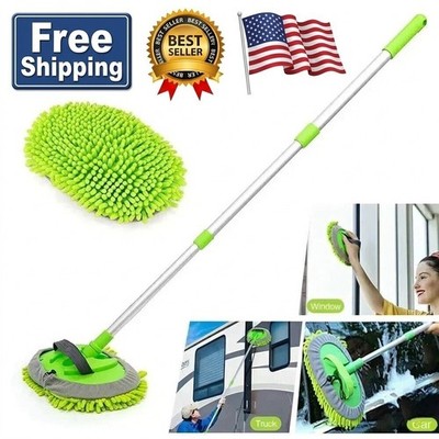 Adjustable Telescopic Car Wash Brush Kit Mop Long Handle Vehicle Cleaning Tools