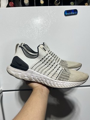 Nike React Men s White/Black/Gray Low Top Slip-On Athletic Sneakers Rubber