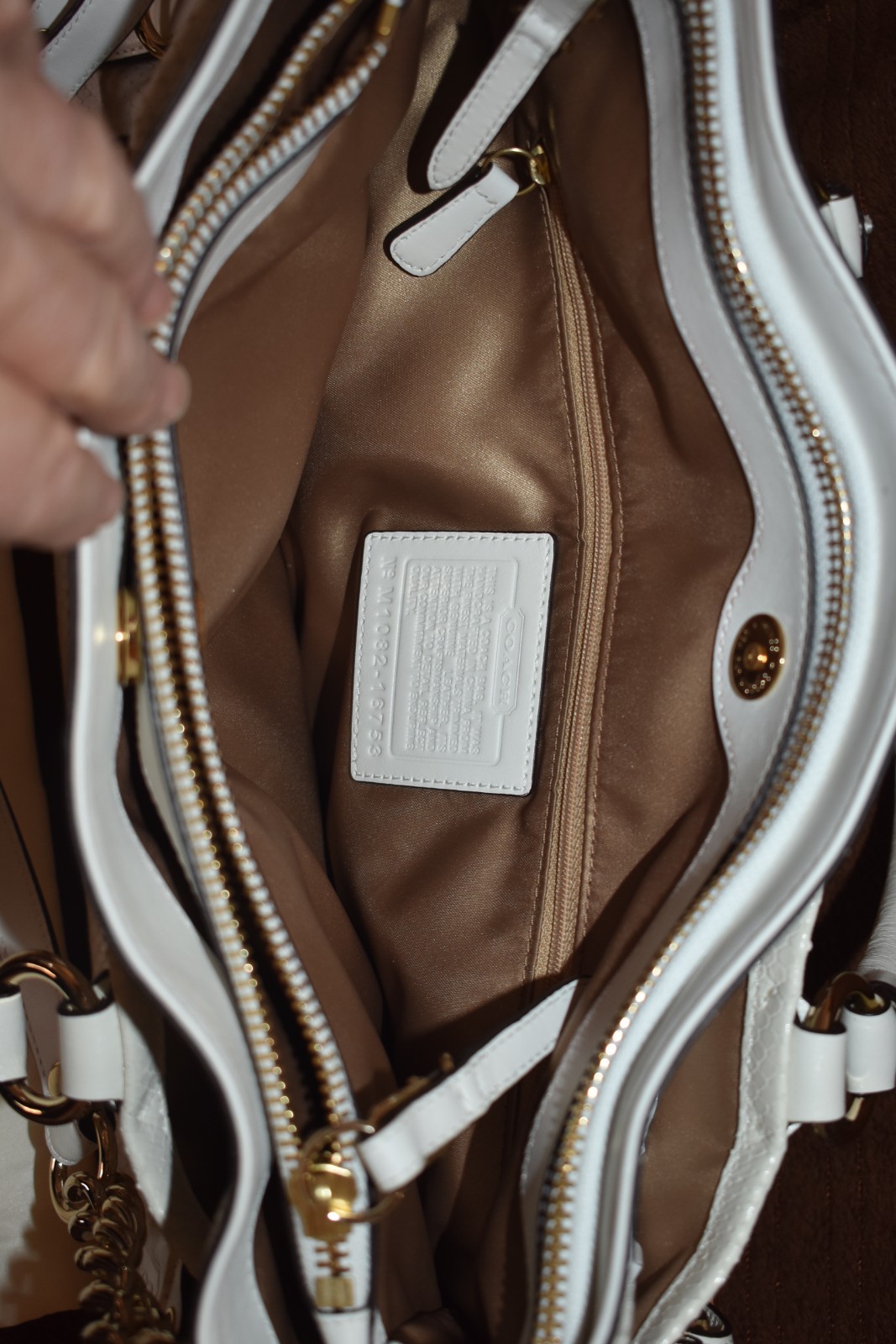 Pre Owned COACH Embossed Exotic Python Sierra Whi… - image 19