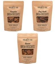 CRAFTED BY HUMANS LOVED BY DOGS Portland Pet Food Company Brew Biscuit Dog Tr...