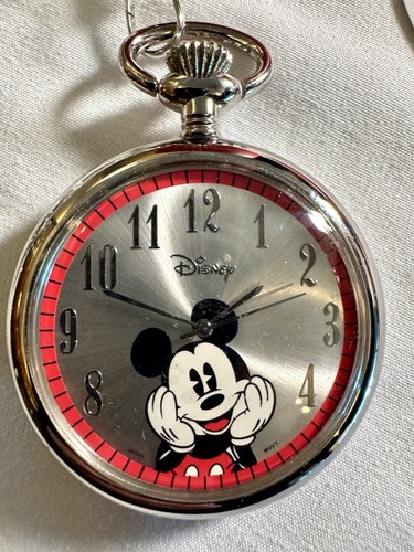 NOS Disney Mickey Mouse Collectible Pocket Watch Original Tin/Package UNTESTED - Picture 12 of 21