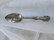 NJ Atlantic City sedia a rotelle souvenir cucchiaio argento sterling vintage 